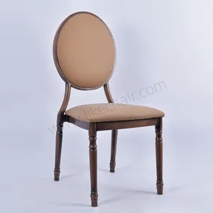 Modern Metal Frame Wedding Banquet Chairs Fabric Padded Leather Stackable Indoor Outdoor Hotel Kitchen Restaurant Party Events thumbnail-2