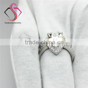Pear Cut Moissanite Solitaire 2 Carat Water Drop 10*7mm Center 14k White Gold Wedding Engagement Ring thumbnail-5
