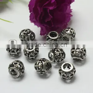 Pdora Europe America Style Bracelets Large Hole Beads Accessories, DIY Hollow Metal Beads Jewelry thumbnail-5