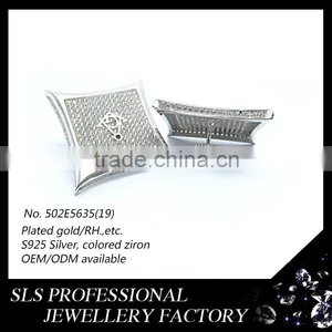 2016 Fashion American Style Jewelry 925 Silver White Zircon Rhodium Plated Stud Earrings From Sls Jewelry thumbnail-3