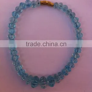 Pumpkin Shaped Blue Topaz Beads thumbnail-2