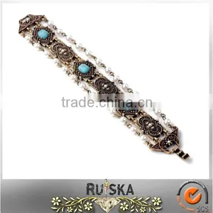 Vintage Pearl Natural Turquoise Bracelet thumbnail-1