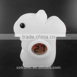 Squirrel Shape Room Thermometer Temperature Displayer LED Color Changing Night Light Lamp for Babies Kids Children thumbnail-3