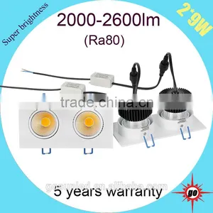 Super Brightness 2*9w Hot Sale Store Using Square Led Downlights thumbnail-6