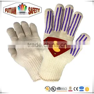 FTSAFETY High Quality Knit Hot Mill Glove With Single-sided PVC Dots thumbnail-1