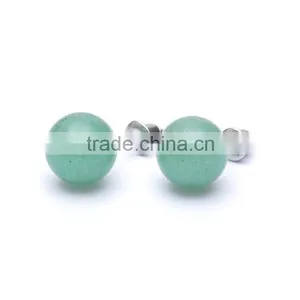 Round Shape Opal Natural Stone Stud Earrings SMJ0159 thumbnail-4