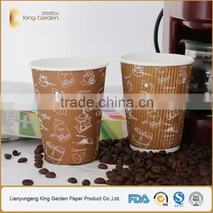 Cup Type of Triple Groove Layer Disposable Hot Drink Paper Cups thumbnail-2