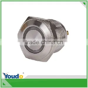 16mm Anti-vandal Ring Illuminated Metal Led Latching Push Button Switch thumbnail-1