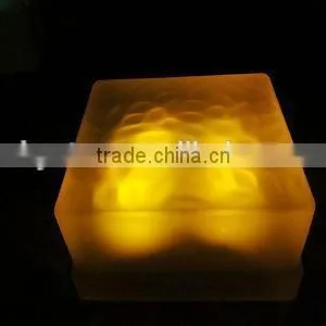 Glass Solar Brick Light With Yellow Color, Solar Garden Light thumbnail-1
