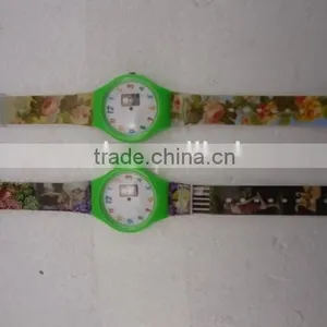 Fashion PVC Band Plastic Watch for Promotion Plastic Ladies Watch Custom Printed Strap Womens Full Printed Plastic Watch thumbnail-2
