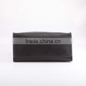 3773 Reversible Trendy Simple Style PU Material Black Big Size Shopping Bag thumbnail-5