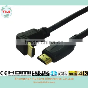 90Degree HDMI 19 Pin Male to Male Cable With Ethernet Support 3D and 4K thumbnail-1