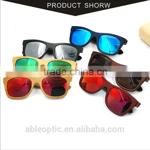 New Stylish 2016 Vogue UV400 Mirror Lens Custom Italy Design Bamboo Wooden Polarized Sunglasses CE Supplier's Choice thumbnail-2