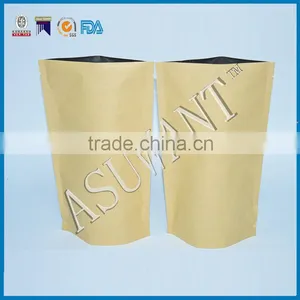 Custom Made Zip Lock Plastic Bag /brown Resealable Kraft Paper Stand up Bags Quality Choice thumbnail-2
