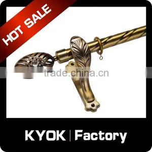 KYOK Durable Twisted Wrought Iron Curtain Rods,High Quality Good Quality 35mm Gold Track Curtain Rod thumbnail-6