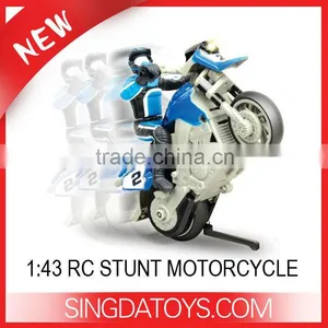 1:43 Mini Remote Control Stunt Motorcycle With Light thumbnail-1