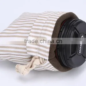 Striped Printing Small Cotton Drawstring Bag for Wholesale Supplier's Choice thumbnail-2