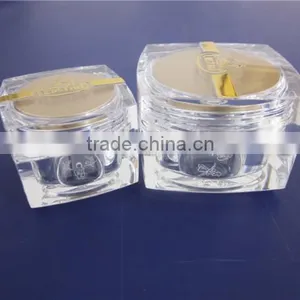 50g Gold Square Acrylic Cosmetic Jar/luxury Acrylic Face Cream Squre Plastic Jar thumbnail-1