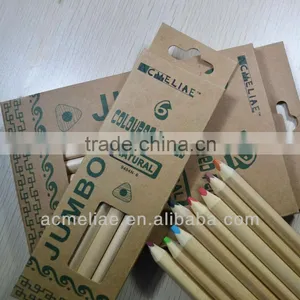 7" Jumbo Size Triangular Shape High Quality 5.0mm Color Lead Natural Wood Colored Pencil thumbnail-2