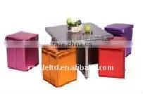 Red Leather Storage Ottoman & Coffee Table thumbnail-1
