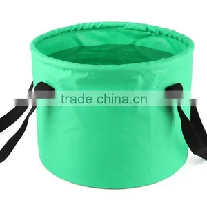 Collapsible Beach Cooler Ice Laundry Plastic Water Fishing Foldable Folding Pvc Rubber Bucket Collapsible With Lid thumbnail-2