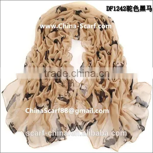 Dark Horse Print Scarf Shawl Wholesale Women thumbnail-4