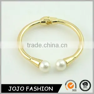 New Fashion Gold Plated Cuff Pearl Friendship Bracelet Bangles Designs thumbnail-1