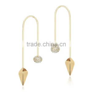 Kingman Hanging Fashion Plain Gold Earring thumbnail-1