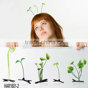 Hot Sale Newest Lovely Hair Accessories Bean Sprout Hairclips Artificial Plant Headwear Antenna Hairpins thumbnail-6
