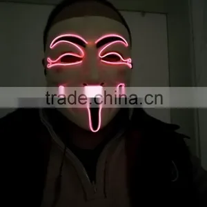 Vendetta el Wire Mask / Halloween Party Masks WIRE Black / EL Wire Halloween Mask thumbnail-5