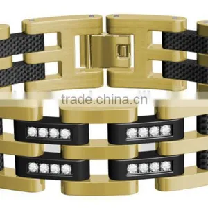 Hot Sell Sytle 361L Stainless Steel Mens Bracelet , Health Titanium Bracelet for Wholesale thumbnail-2