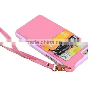 Ultra Thin pu Skin+tpu Dual Color Cellphone Pocket Leather Case for Iphone 6/6s With Hand Rope Supplier's Choice thumbnail-6