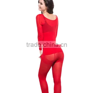 Women Seamless Underwears Sets Ultrathin Winter Thermal Underwear Sexy Slim Comfortable Breathable Top And Pant Long Johns thumbnail-6
