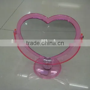 Wholesale Plastic Heart Shape Table Mirror Desktop Mirror Cheap thumbnail-1
