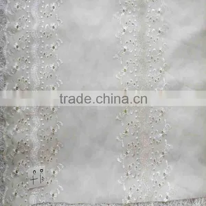 T/C EMBROIDERY FABRIC 42"/43"/embroidery Fabric With Pearls thumbnail-2