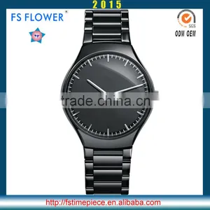 FS FLOWER - Black Ceramic Watch Mens Japan Movement Quartz Watch thumbnail-1