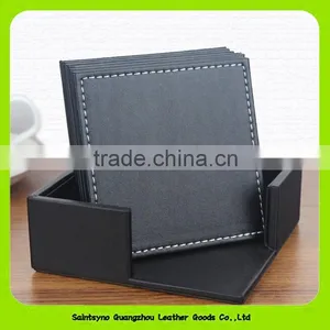 15012 Promotional Gift Eco-friendly Leather Coffee Cup Mat Wholesale Coffee Tea Cup Coaster thumbnail-3