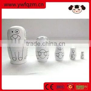 Kids Funny Wooden Nesting Doll Diy Toy thumbnail-1