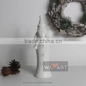 New Hot Ceramic Santa Claus With Electric Light Home Decoration thumbnail-4
