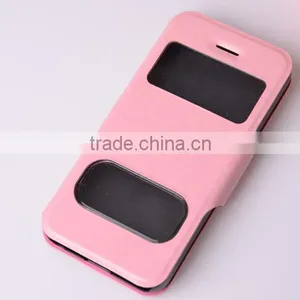 Double Sided Leather Case With Window for Iphone 5 Case Non Transparent thumbnail-6