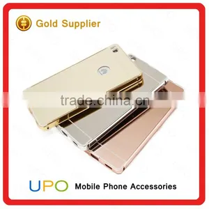 [UPO] Luxury Aluminum 24k Gold Metal Bumper Ultra-thin Mirror Cover For Huawei Honor 7 4C P8 Lite Mirror Case thumbnail-5