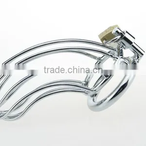 Girls Lock The Steel Anal Lock Penis Ring Sex Toy Chastity Cock Cage thumbnail-6
