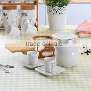 Luxury/Europeanism Bamboo Material Coffee Tea Set Holder With Stainless Steel Rack thumbnail-4