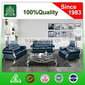 H001 New European Style Living Room Classic Leather Sofa With Buttons thumbnail-1