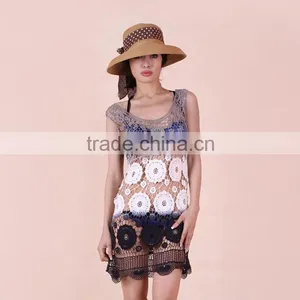 Sleeveless Elegant Crochet Sexy See-through Lace Evening Dress thumbnail-4