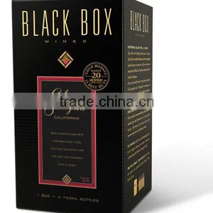 High End Black Giant 2 Bottle Golden Foil Stamping Embossing Logo Folding Wine Box thumbnail-1