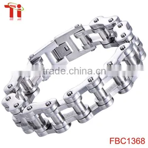 New Men's 316L Stainless Steel Motorcycle Bicycle Chain Biker Bracelet Bangle 13mm 8.5'' thumbnail-2