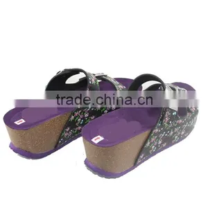 Sexy Women Wedge Heel Slippers Cheap Slippers With Buckle thumbnail-2