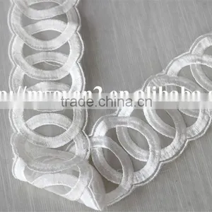 Good Sale Circle Pattern Silk White Polyester Embroidery Lace for Clothing thumbnail-4