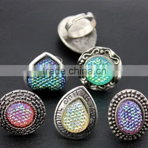 Wholesale Candy Color Alloy Resin Opening Rings thumbnail-4